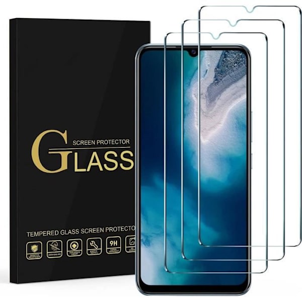 Härdat glas för Vivo Y30 - Y31s - Enkel installation Anti-scratch 3-pack Transparent