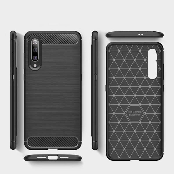 Skyddsfodral - Xiaomi - Mi 9 - Hållbar TPU - Stötsäker - Kolfiber - Svart Svart
