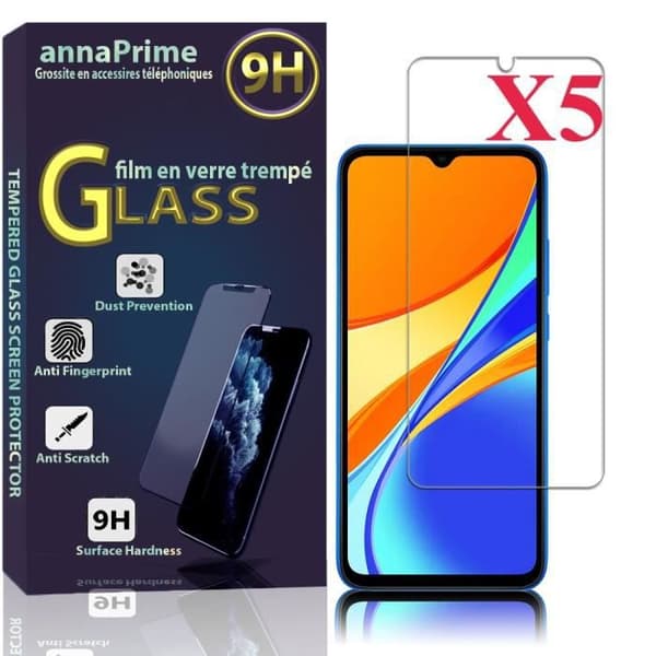 Skyddsglas - VCOMP - Paket om 5 - Härdat glas - För Xiaomi Redmi 9C/9C NFC/9 - 6.53" VIT
