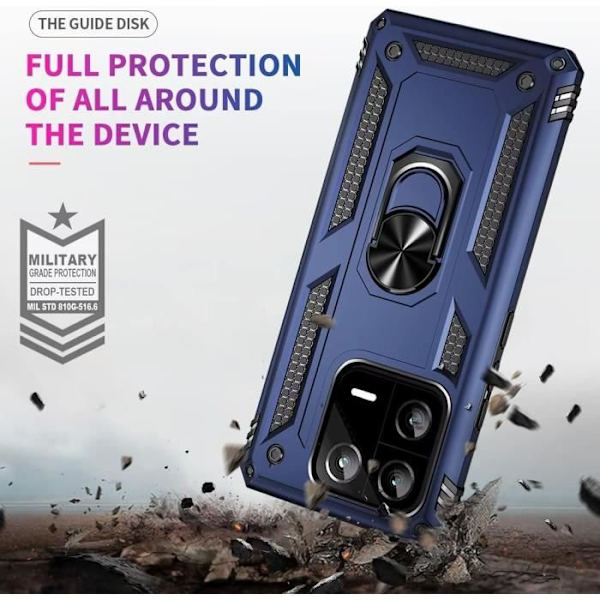 Coque - Xiaomi - Redmi Note 13 Pro 5G - Förstärkt Stötskydd - 360° Stöd - Härdat Glas marinblå