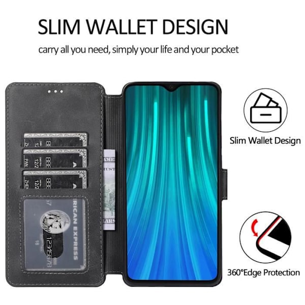 Fodralskydd för Xiaomi Redmi 9 Svart, magnetisk stängning Stötsäker PU-läder skyddande skydd, flipskydd Fodralhållare Svart