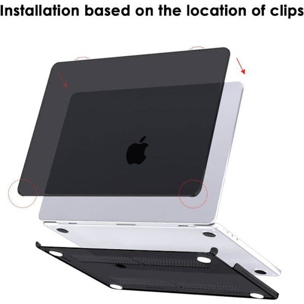 Skyddsfodral Kompatibelt med MacBook Air 13 Tum M4 A3240 M3 A3113 M2 A2681, Ute 2025 2024 2022, Skyddsetui Färg: Transparent svart