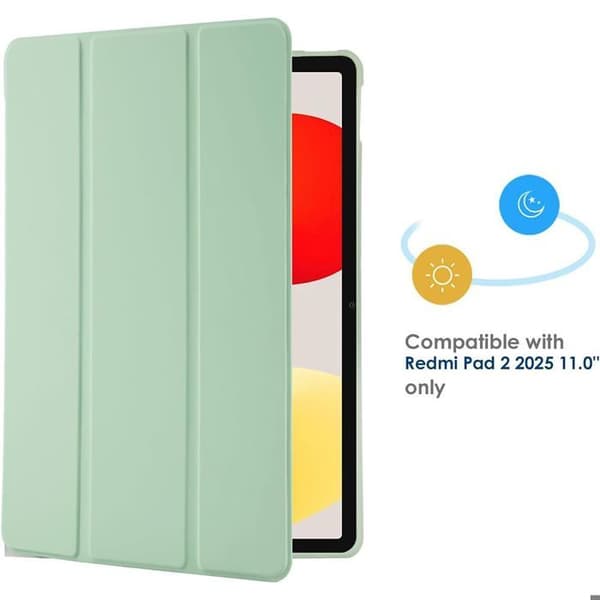 Fodral för Xiaomi Redmi Pad 2, Repellerande skydd med Ställ för Väcka-Sova - Grön Grön