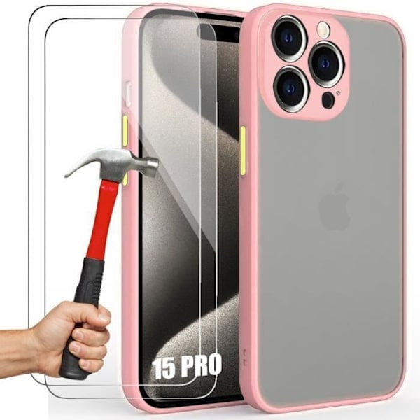 Coque - E.F.CONNECTION - för iPhone 15 Pro - Silikon PC - Stötsäker - Matt Rosa