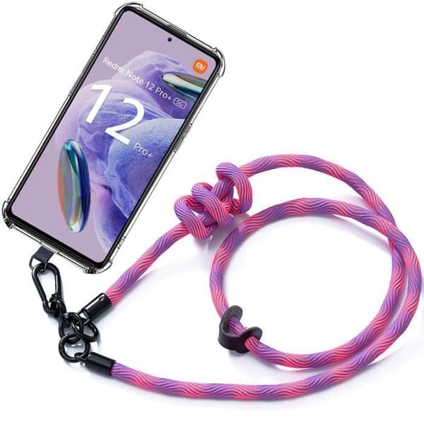 Coque - E.F.CONNECTION - För Xiaomi Redmi Note 12 Pro+ 5G - Antichock - Transparent - Rosa Axelrem Rosa