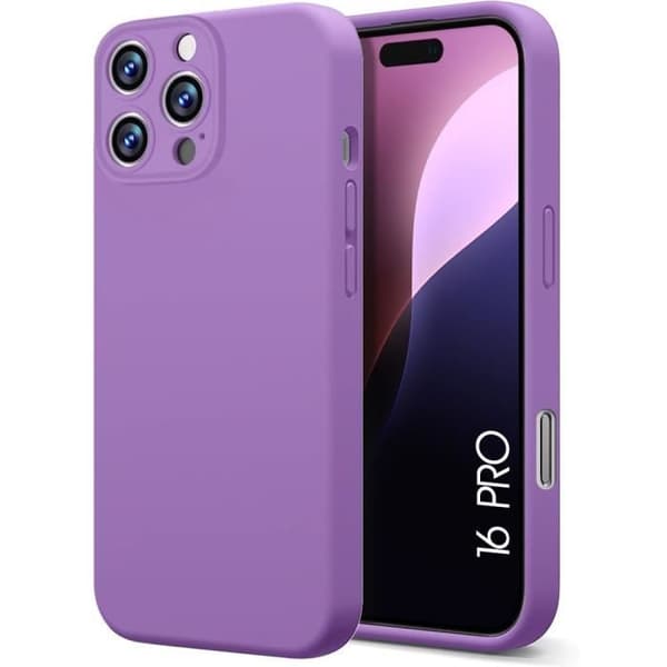 Coque - E.F.CONNECTION - för iPhone 16 Pro - Stötabsorberande skydd - Slim - Matt silikon Lila