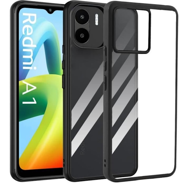Skyddsfodral för Xiaomi Redmi A1-A2 - Xiaomi - Stöttålig - Repfria - Hård - Transparent Transparent, svart