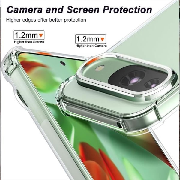 Silicone Skal - Google - Pixel 9 Pro - Transparent - Stötte resistant - Förstärkta hörn Transparent