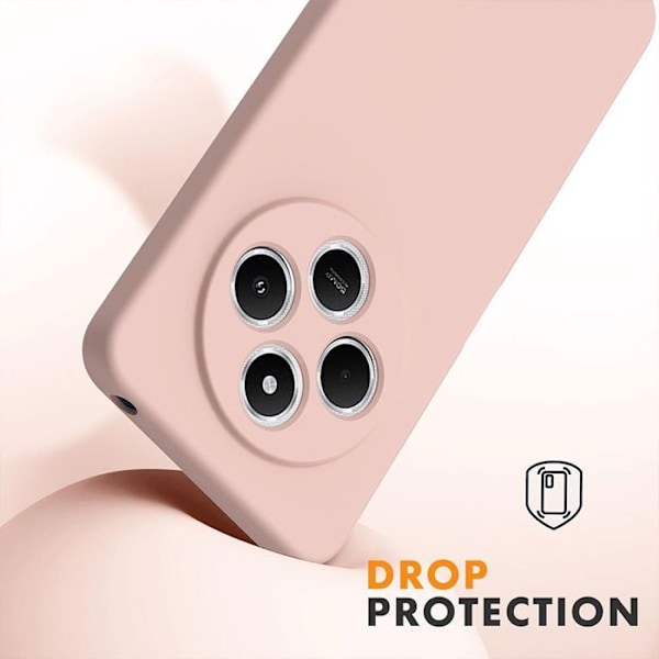 Coque för Xiaomi Redmi 14C, Skydd i mjukt silikon mot repor med axelrem - Rosa Rosa