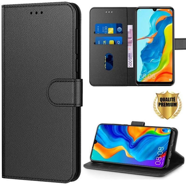 Fodral till Huawei P30 (6,1") Plånbok Svart Anti Scratch Stable Elegant Svart Svart