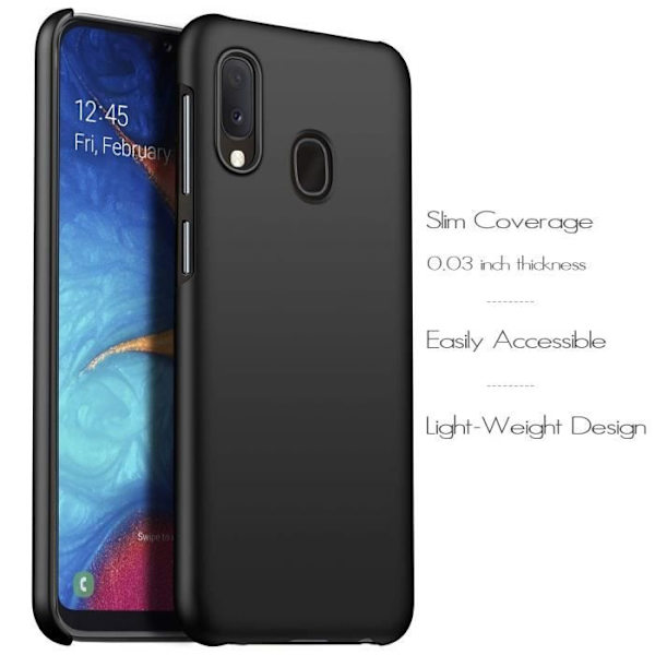 Etui - Anccer - Galaxy A20E - Ultratynd - Stødbeskyttelse - Sort Svart