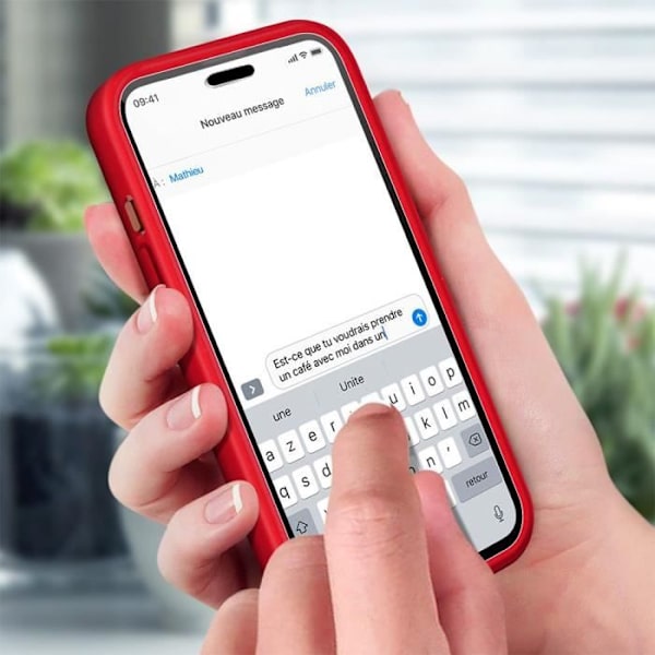 E.F.CONNECTION skyddsfodral för iPhone 15 Plus - Röd - Dubbelsidig - Halvstyv Röd