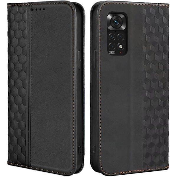 Fodral till Xiaomi Redmi Note 11 - Redmi Note 11S, skydd svart syntetiskt läder magnetisk stängning