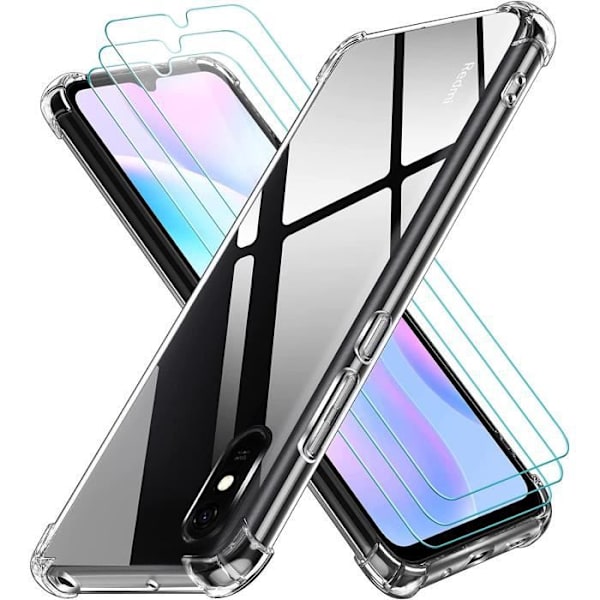 Skärmskydd - Xiaomi - Redmi 9A - Paket med 3 - Härdat glas - 0,3 mm tjockt