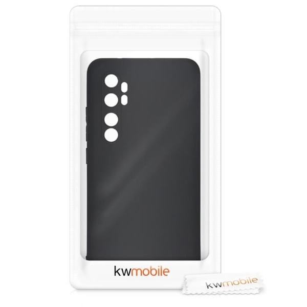 "Coque - kwmobile - Xiaomi Mi Note 10 Lite - Mat sort silikone - Fuld beskyttelse - Flekibel" Svart