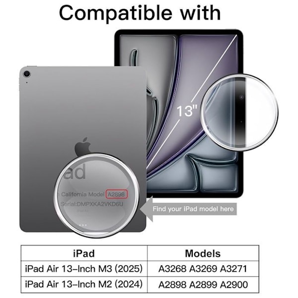 Härdat Glas för iPad Air 13 Tum (M3 2025, M2 2024) Transparent Skärmskydd mot Repor
