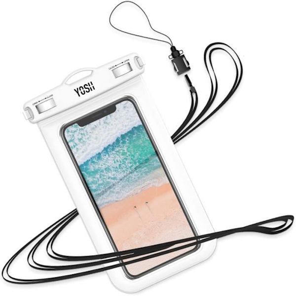 Vattentätt smartphonefodral [IPX8] Vattentät telefonfodral, Universal Smartphone Vattentätt fodral för iPhone 13 12 11 XS XR [i3366] D-vit