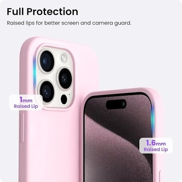 Coque - E.F.CONNECTION - för iPhone 15 Pro Max - Ultra Slim - Antiglida - Flexibel Rosa