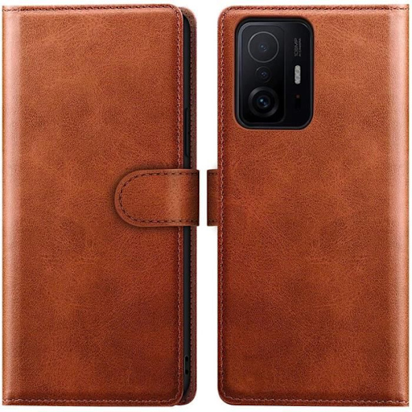 Skyddsfodral för Xiaomi 11T-11T Pro Brown Anti-skrapa Stötsäker mjuk korthållare kastanj