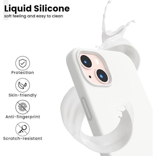 Skyddsskal - E.F.CONNECTION - för iPhone 14 - Silikon TPU - Stötresistent - Halkfri Vit