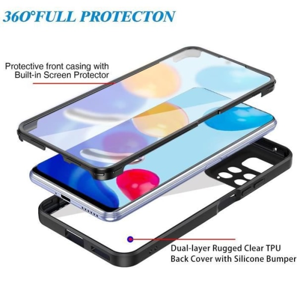 Coque - Redmi - Note 11 - 360 Grad Skydd - Förstärkt Kant - Hård