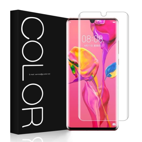 G-Color Tempered Glass Huawei P30 Pro [1 stycke],[3D Curved, 9H Hardness][Quick Response] Skärmskydd för Huawei P30 Pro