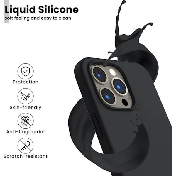 Beskyttelsescover - E.F.CONNECTION - til iPhone 14 Pro - Fleksibel - Sort - Mat ensfarvet cover Svart