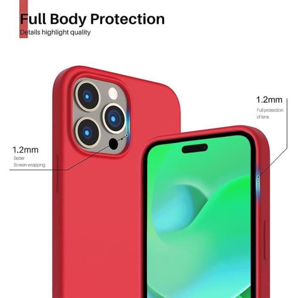 Skyddsskal - Silikon - för iPhone 14 Pro Max - Röd - Stötsäker - Halkfri Röd
