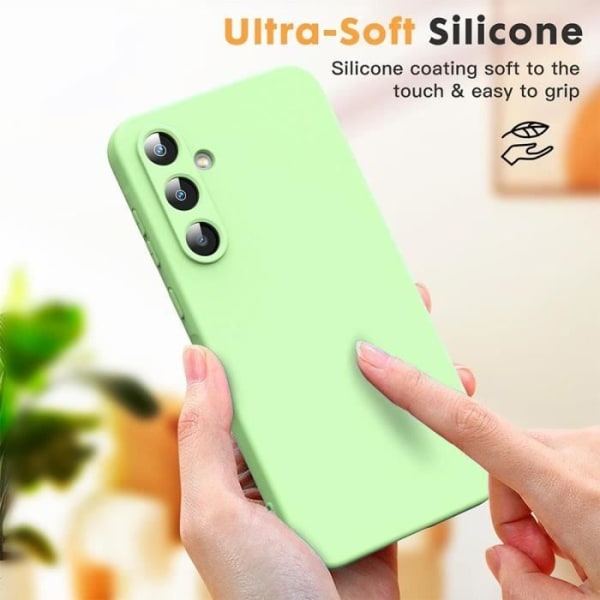 Fodral och 2 härdade glasögon för Xiaomi Redmi Note 13 4G (inte för 5G), Ultra Slim Protection Stötsäker Anti-Scratch Green