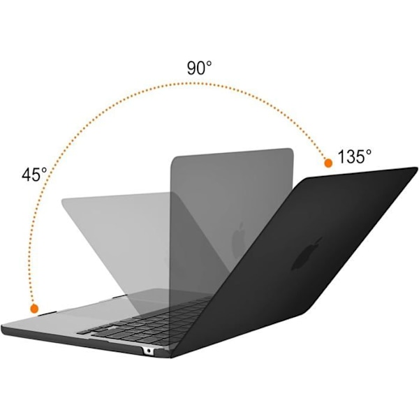 Coque Rigide - MacBook Air - A3240 A3113 A2681 - Ultra Tunn Skydd - Touch ID - Svart Svart färg