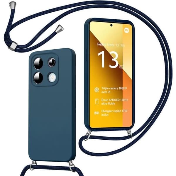 Coque - E.F.CONNECTION - För Xiaomi Redmi Note 13 5G - Mörkblå - Stötskydd - Snodd Ingår Marinblå