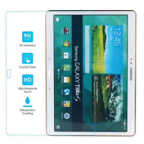 Skärmfilm av härdat glas (9H hårdhet) för Samsung Galaxy TabS T800 (10,5")