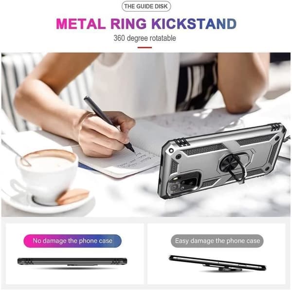 Skyddsskal - E.F.CONNECTION - Redmi Note 10 4G - Hårt - Mjuk silikon - Silverfärgad Silver