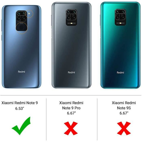 Etui til Xiaomi Redmi Note 9, fleksibelt blødt etui i Premium TPU sort cover, der er kompatibelt med Xiaomi Redmi Note 9 smartphone