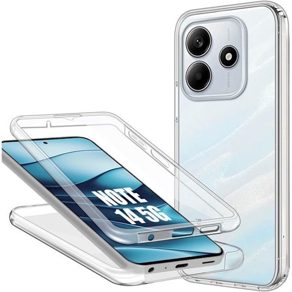 Skyddsfodral för Xiaomi Redmi Note 14 5G (inte för 4G) Heltäckande Transparent Transparent