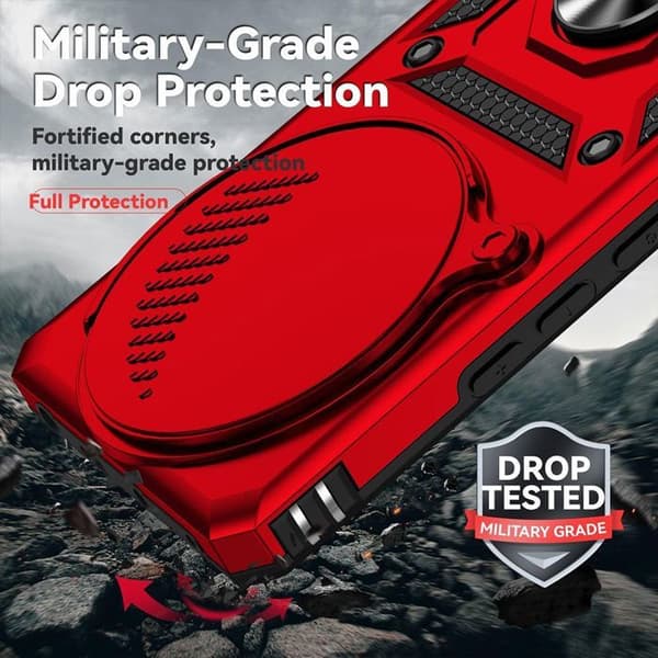 Coque - E.F.CONNECTION - För Xiaomi Redmi Note 14 Pro 4G - Stötsäker - Bakstöd - Kameraskydd Röd