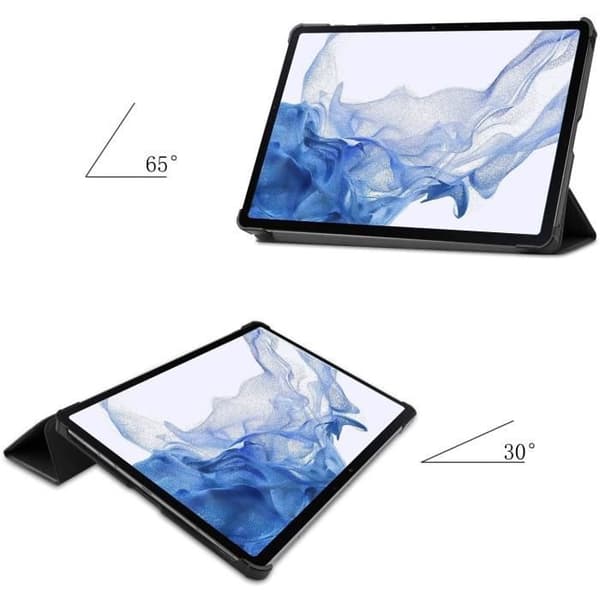 Coque Smart - Toproduits® - Samsung Galaxy Tab S8 11" - Svart - Fallbacksskydd - Stylus ingår Svart