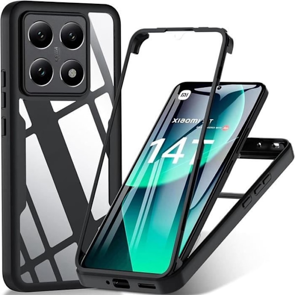 Taske til Xiaomi 14T - Sort hård anti-ridse 360 graders fuld kropsbeskyttelse solid