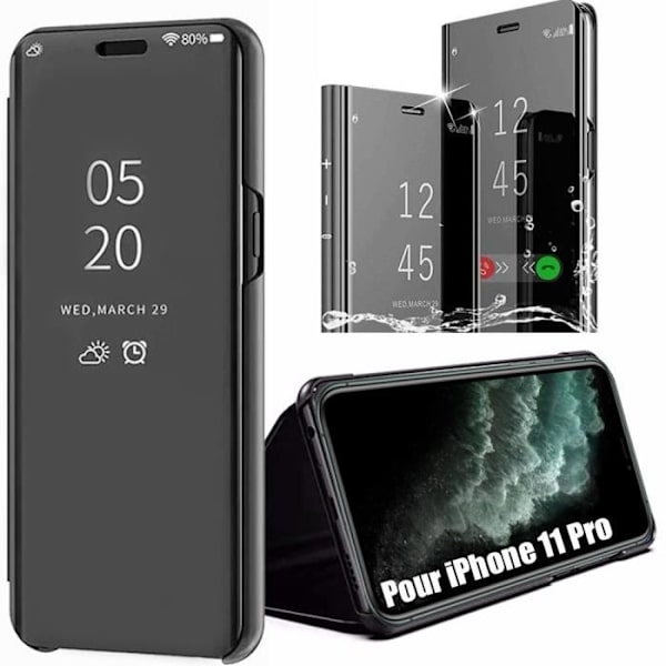 Skyddsfodral för iPhone 11 Pro - E.F.CONNECTION - SMART VIEW - 361 graders skydd - Svart Svart