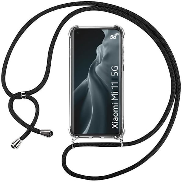 Beskytteksel - E.F.CONNECTION - Xiaomi Mi 11 - Blød - Transparent-Sort - Stødabsorberende Transparent-svart