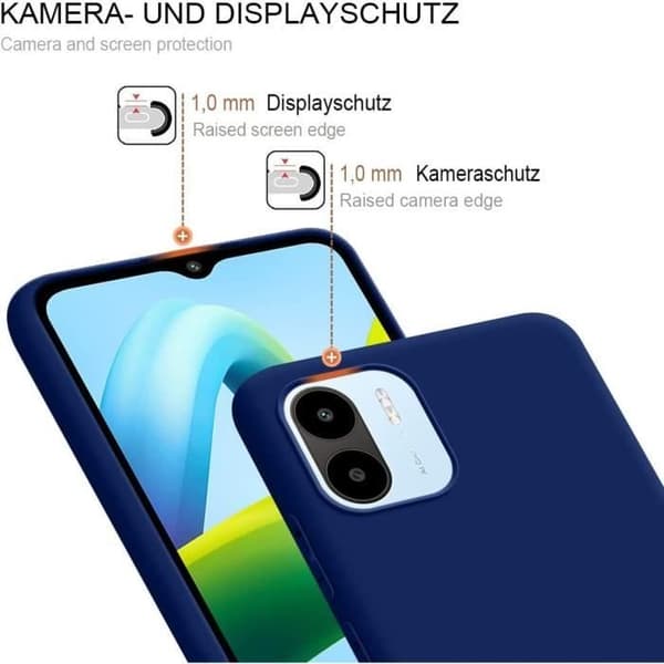 Skyddshölje - Xiaomi - Redmi A1/A2 - Mjukt - Rep-resistent - Matt effekt marinblå