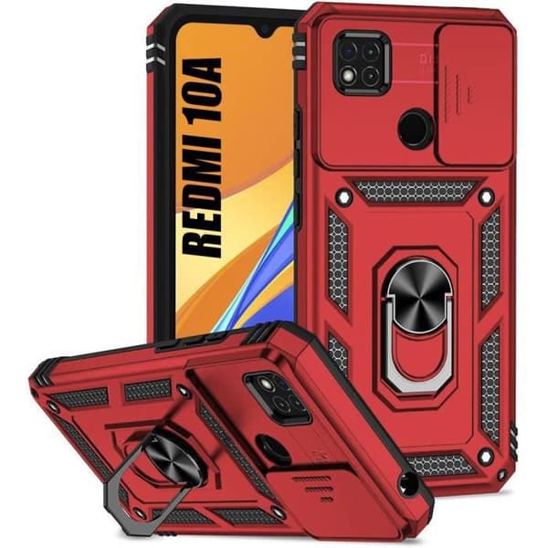 Coque - Xiaomi - Redmi 10A - Röd - Antichock - Hård - Kameraskydd Röd