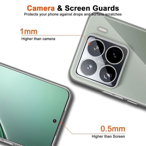 Skyddsskal - E.F.CONNECTION - för Xiaomi 15 Pro - Silikon - Stöttålig - Transparent Transparent
