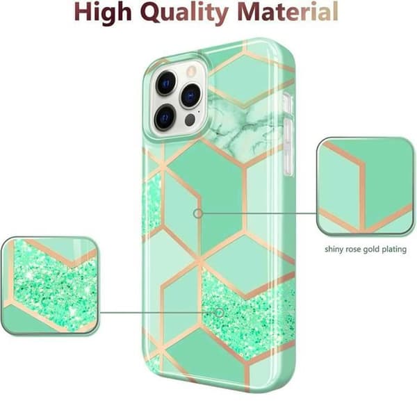 Coque - E.F.CONNECTION - För Xiaomi Redmi Note 12 - Marmor Turquoise Mönster - Stötskydd - Flexibel Turkos