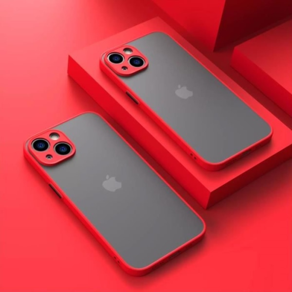 Skyddande Matte Silikon Gel iPhone 13 Fodral - Röd