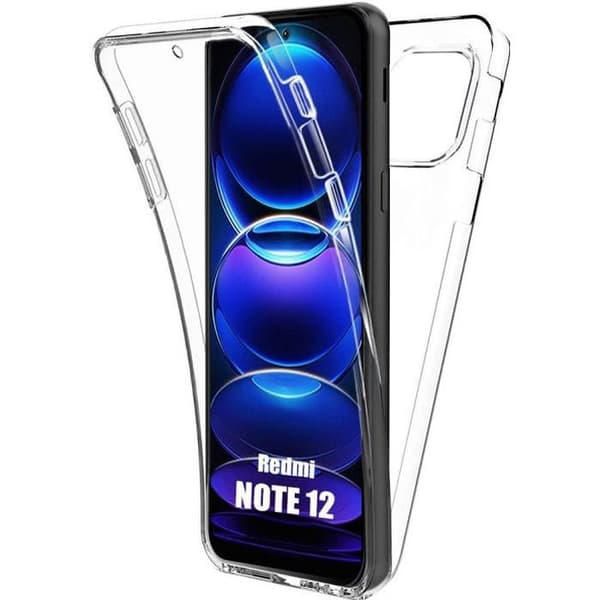 Skyddsskal 360 - E.F.CONNECTION - för Xiaomi Redmi Note 12 - Stötabsorberande - Transparent - Silikon Transparent