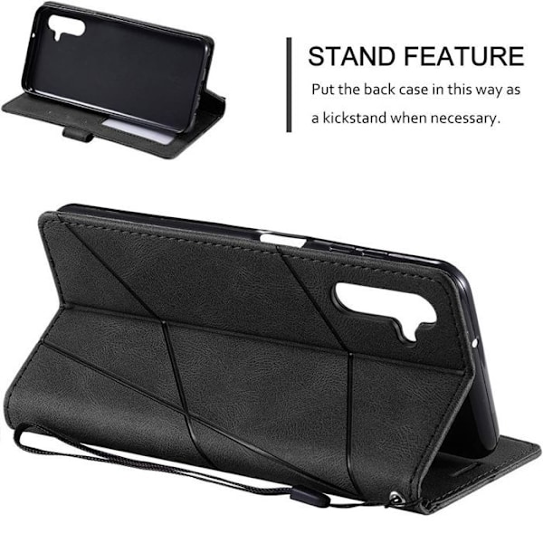 Coque + 2 Glas med Fuktighet för Xiaomi 15, Repåtts- och Stötabsorberande Skydd Flip Case i Syntetläder Svart Svart