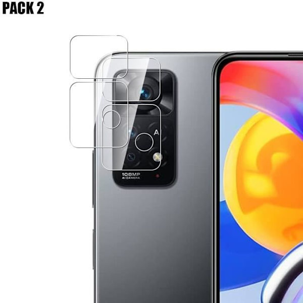 Bakre kamera härdade glasögon för Xiaomi Redmi Note 11 Pro - E.F.CONNECTION - Set med 2 Transparent