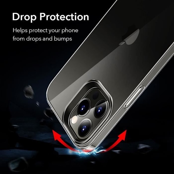 Til Apple iPhone 12 Pro 6.1": UltraSlim gel silikone etui - TRANSPARENT + 2x farvede hærdet glasfilm - SORT