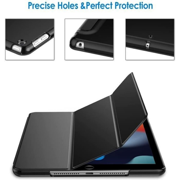 Coque Tablet - E.F.CONNECTION - til iPad (10.2") - Sort Etui - Beskyttelse - Support med 2 synsvinkler Svart